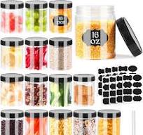 Amazon.com: Janisfirst 16oz Clear Plastic Jars With Lids ...