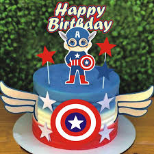 We offer many 6 and 8 cakes with an elegant design, perfect for your small events. 8pcs Set Marvel Avengers Superhero Captain American Shield Wing Happy Birthday Cake Toppers Party Supplies Shopee Philippines