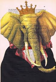 Original King Elephant Wall Art Art Giclee Print Acrylic Painting Illustration Wall Art Wall Decor Wall Ha Elephant Wall Art Illustration Wall Art Elephant Art