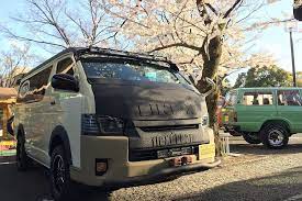 ハイエース200系 リフトアップ ipfカスタム アウトドアデイジャパン 代々木公園 アウトドアイベント 出展車両 toyota hiace トヨタハイエース アウトドア ハイエース