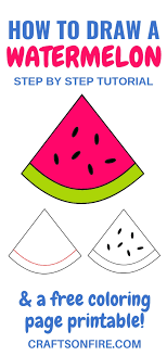 How To Draw A Watermelon Plus A Free Coloring Page Craftsonfire How to draw a mandala. how to draw a watermelon plus a free