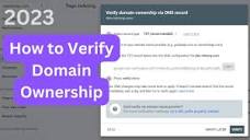 Verify Domain Ownership DNS Record | Google Search Console ...