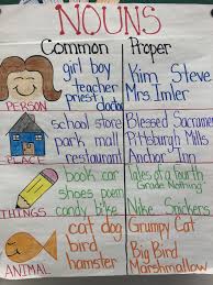 common and proper nouns anchor chart noun anchor charts