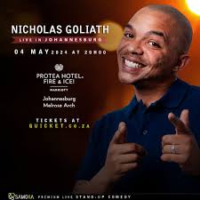 Book tickets for Nicholas Goliath LIVE in Johannesburg at The Protea Hotel  Fire & Ice! Melrose Arch 04 May 2024