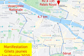 Rien qu'à paris, au moins 4 000 policiers seront sur le terrain pour faire face aux. Carte Acte 64 Des Gilets Jaunes A Paris Le Parcours Prevu Trop Sensible Interdit Par La Police Actu Paris