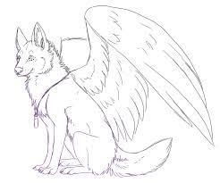 Realistic wolf with wings coloring pages. Anime Wolf With Wings Coloring Pages Novocom Top