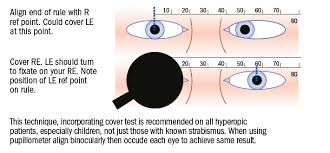 Take the zero end of the ruler and pull it close to your face. Optician