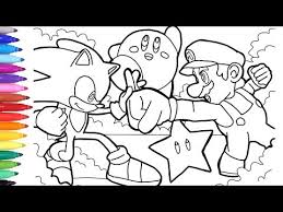 Sonic and mario coloring page. Sonic Vs Mario Coloring Pages How To Draw Mario How To Draw Sonic Videogame Coloring Pages