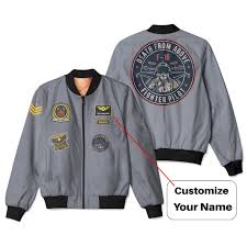 Mixed Patches Project Designed 3D Pilot Bomber Jackets Black+Name / EU/US Medium