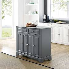 This island features a 1 3/4 inch thick butcher block top that is made from beautiful solid northern maple. Gray Avalon Kitchen Island Kirklands
