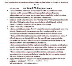 Berikut ini telah tersedia kunci jawaban buku tematik tema 3 kelas 6 halaman 62, 63, 64, 65, 66, 67, 68, 69, pembelajaran 1 subtema 2 penemuan dan Kunci Jawaban Buku Senang Belajar Matematika Kelas 6 Kurikulum 2013 Revisi 2018 Halaman 67 68 Dunia Smk