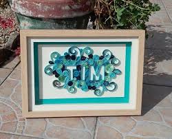 Tableau Prenom En Quilling Personnalisable Garcon Fille Couleurs Encadre Avec Vitre De Protection Fait Main Quilling Handmade Etsy