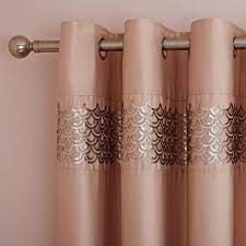 Dunelm Embellished Rose Pink Charleston Champagne Thermal Eyelet Curtains Gold Curtains Living Room Rose Gold Bedroom Rose Gold Curtains
