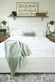 Our Diy Wall Shelf Above Our Bed Under 15 Bucks And Takes Minute To Make Gorgeous Bedroom Decor Inspiration Rustic Farmhouse Bedroom Farmhouse Bedroom Decor