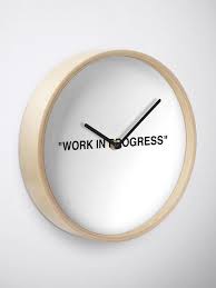 Work In Progress Off White By Ikea By Virgil Abloh Clock By Syteez Redbubble