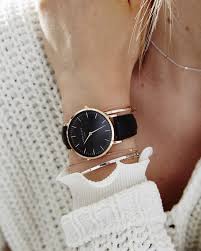 Black And Rose Gold Watch Womens The Bowery Black Black Rose Gold In 2020 Black And Gold Watch Watches Women Black Rose Gold Watches Women