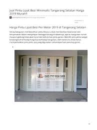 Kemudian untuk 0.4 milimeter rentang nominal rp 320.000 hingga rp 400.000 per meter. Jual Pintu Lipat Besi Minimalis Tangerang Selatan Pabrikpintu Co Id Pdf