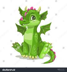 Little Cute Cartoon Green Baby Dragon Funny Fantasy Monster Icon Vector Illustration Isolated On White Baby Dr Baby Dragons Drawing Baby Dragon Cute Cartoon