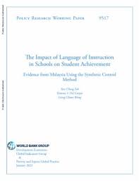 The living wage is not a requirement for the economy unlike a minimum wage, which is enforced by law. The Impact Of Language Of Instruction In Schools On Student Achievement Evidence From Malaysia Using The Synthetic Control Method