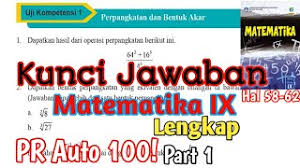 Batang korek api disusun dengan dengan susunan seperti pada gambar berikut. Kunci Jawaban Matematika Kelas 9 Halaman 58 Uji Kompetensi 1