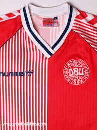 Denmark, football, kit, soccer icon. 1986 Denmark Home Shirt L For Sale