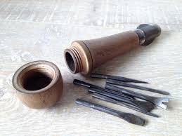 Vintage Wooden Handle Multitool Screwdriver Set Seven Interchangable Blades Collectible Tool Vintage Woodwork Car Wooden Handles Screwdriver Set Multitool