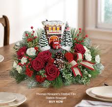 Thomas kinkade floral christmas arrangements 2019. Teleflora Thomas Kinkade Collectible 25 Off Milled