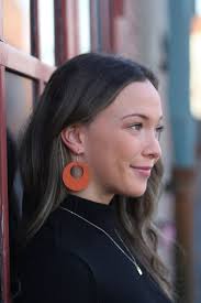 Genuine Luxe Leather Hoop Earrings, Persimmon Orange Leather Hole in One  Hoops Earrings, You Choose Your Hoop Size and Color, Hostess Gifts