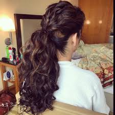 The final among the updos for long hair we will be talking about this hairstyle is this one. Easy And Trendy Curly Ponytail Hairstyle Ideas Shaadiwish