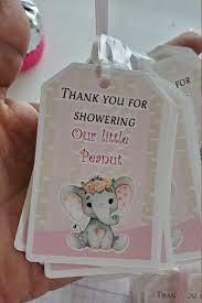 Elephant Baby Shower Girl Favor Tags It A A Girl Party Etsy Peanut Baby Shower Elephant Baby Shower Decorations Baby Shower Elephants Girl