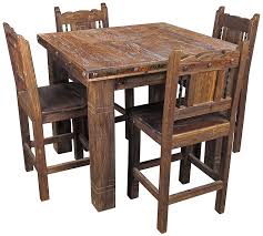 The rustic table is a classic restaurant located inside the sierra woods lodge in the beautiful sierra ountains. Square Rustic Wood Counter Height Bistro Table With 4 Stools