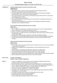 Download and create your own document with maintenance supervisor resume template (43kb | 1 page(s)) for free. Operations Maintenance Manager Resume Samples Velvet Jobs