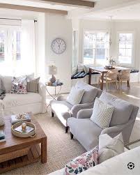 Open Layout Floor Plan Living Room Kitchen Banquette Neutral Decor Benjamin Moore Open Concept Kitchen Living Room Living Room Designs Living Room Interior