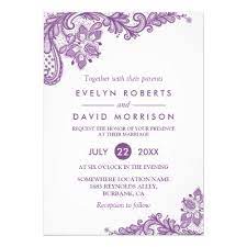 Elegant Lace Lavender Purple White Formal Wedding Invitation Zazzle Com Purple Wedding Invitations Lace Wedding Invitations Wedding Cards