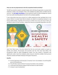 Nor does this perspective highlight the importance of job stress, fatigue and poor working environments in contributing to the causes of accidents. Have You Seen Any Improvement In The Iso Occupational Health And Safety By Urs India Issuu