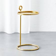Shop Round Brass C Table Shine Comes Full Circle As A Petite Side Table Welded Of Solid Steel Single Rod Rises From Stu Side Table C Table Modern Side Table
