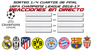 Los partidos y tabla de posiciones de champions league se actualizan en tiempo real. Sorteo 1 4 Cuartos De Final Uefa Champions League 2016 17 Comentado Por Sergiolivehd Youtube