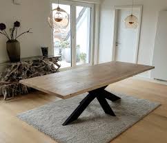 Echtholztisch Aus Eiche Mit Stahlgestell Echtholztisch Massivholztisch Wohnzimmertisch