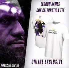 ロサンゼルス・レイカーズ レブロン・ジェームズ 40K ポイント 記録 Tシャツ