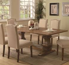 Amazon Com Parkins Rectangular Pedestal Coffee Brown Dining Table Trestle Dining Table Dengan Gambar Meja Makan Desain Interior Desain Interior Rumah