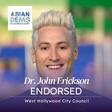 We're proud to endorse Dr. John Erickson in his campaign for West Hollywood  City Council! Visit https://erickson4weho.com/ for more information.