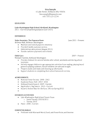 simple high school student resume template