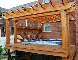 So just know that a normal deck raised 2 or more feet off the ground, which might have support posts every 6 feet, won't be enough to hold the weight now trex isn't stronger than traditional wood, so to calculate whether or not you need additional support under your deck to hold the weight of a hot tub. 65 Epic Hot Tub Deck Plans Ideas For Everyone