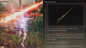 Elden Ring Bolt of Gransax Location and Move Set Demonstration 40 Dex Req  Red Lightning Spear - YouTube