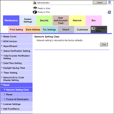 For the administrator password, refer to the booklet manual quick assist guide. Resetting The Network Settings