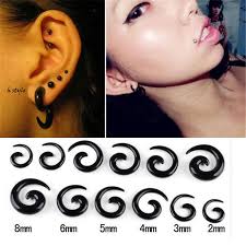 10 Gauge Earrings 6 Acrylic UV Spiral Ear Taper Plug Ring Expander 6mm  JW440-in Body 4mm Gauges For Ears