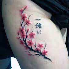 The cherry tree is a delightful tree with pink or white blossoms. Japanese Cherry Blossom Flower Tattoo Designs