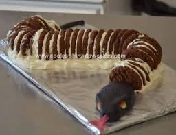Make cream mixture then spread a tablespoon over one biscuit. Coolest Snake Cake