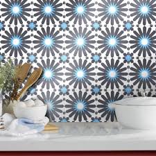 Black and white moroccan kitchen backsplash tile. Handmade Alhambra In Black And Blue Tile Pack Of 12 Morocco Overstock 14338757