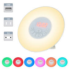 Wake Up Light Alarm Clock Sunrise Sunset Simulation Digital Clock 7colors Light Sounds Snooze Function Touch Control Fm Radio Alarm Clocks Aliexpress